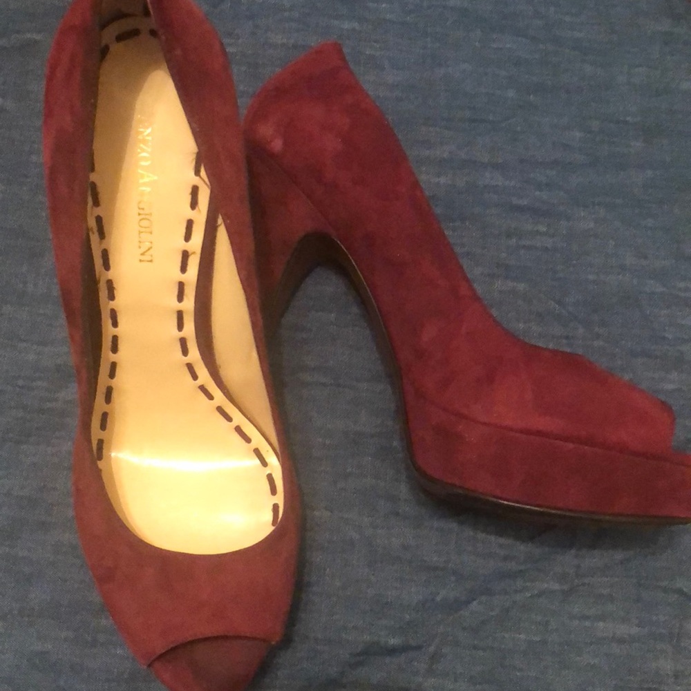 Enzo peep toe platform heels
